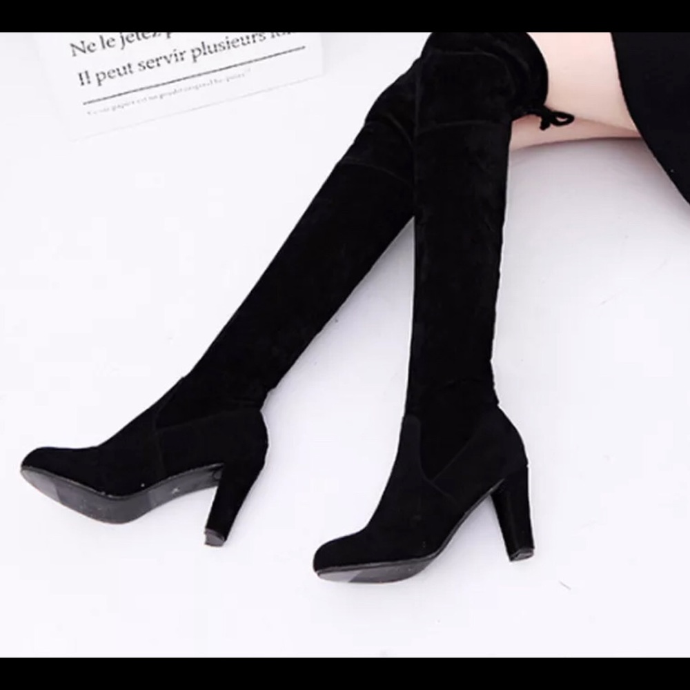 Women’s over the knee party stretch block heel sz9